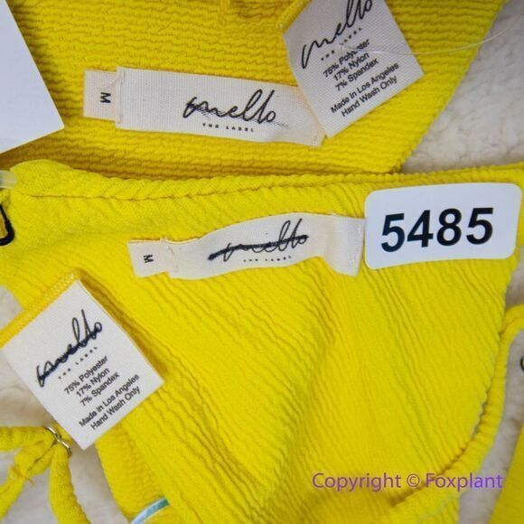 New! Set! Mello the Label low cut top and Brazilian bottom in Limao , size M - Picture 11 of 15